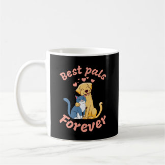 Happy Cat and Happy Dog. Best pals forever. Funny Coffee Mug