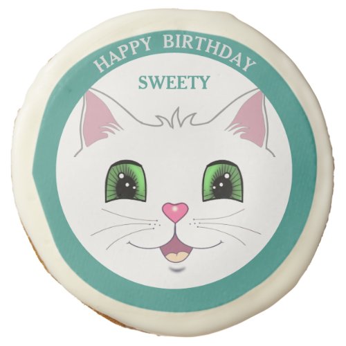 Happy Cat Birthday Sweety Sugar Cookies