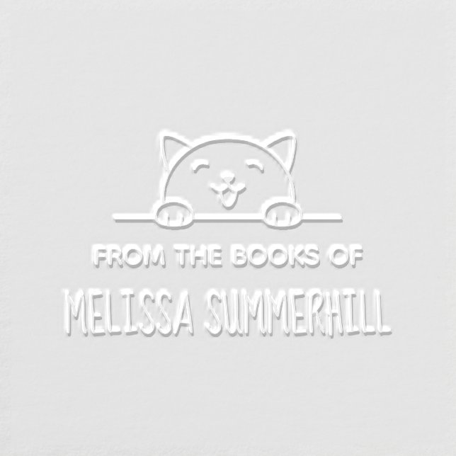 Happy Cat Bookplate Embosser (Design)