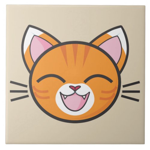 happy cat  ceramic tile