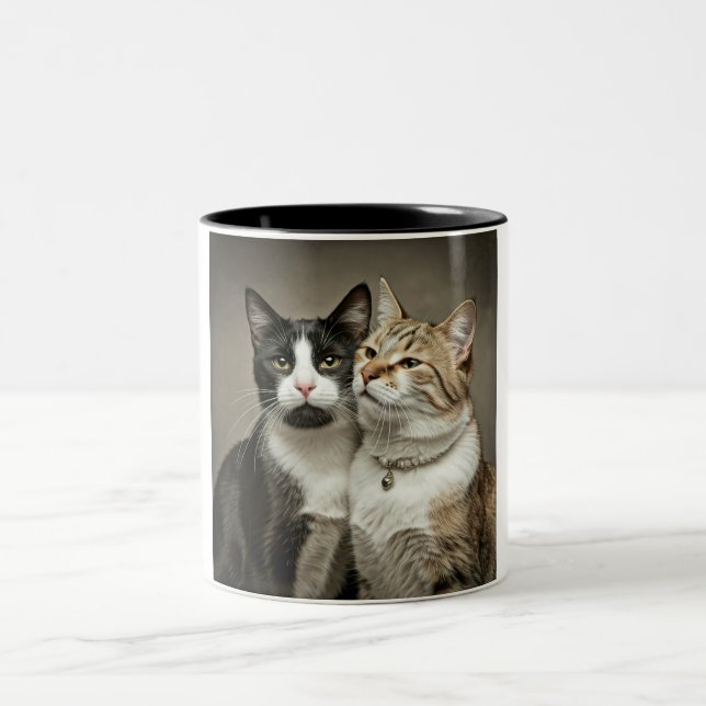 Happy Cat Couple Coffee Mug (Center)