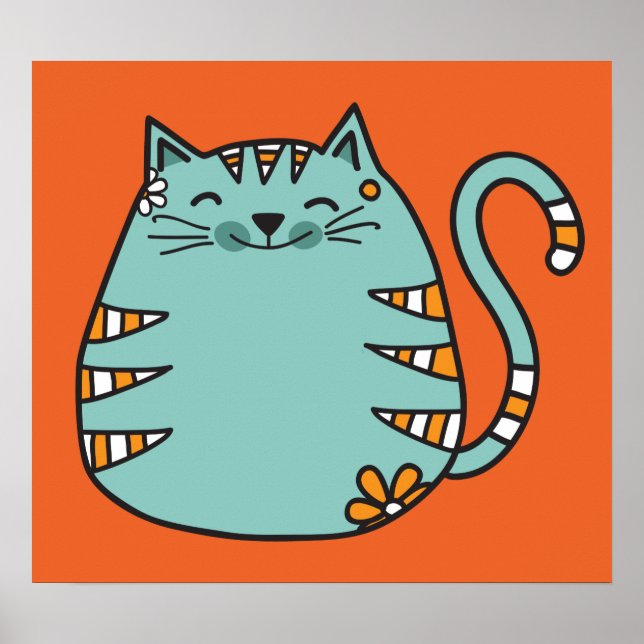 Happy Cat custom color poster (Front)