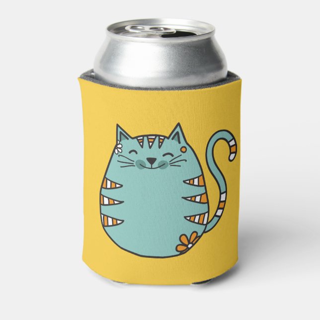 Happy Cat custom name & color can cooler (Can Back)