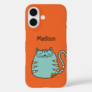 Happy Cat custom name & color phone cases
