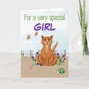 Happy Cat - Customizable Birthday Card