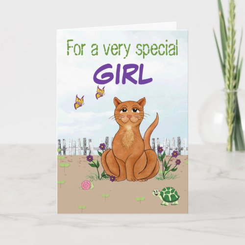 Happy Cat _ Customizable Birthday Card