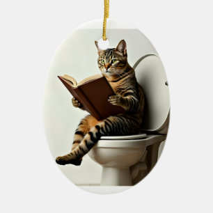 Happy Cat: Cute Kitten Design for Cat Lovers Ceramic Ornament