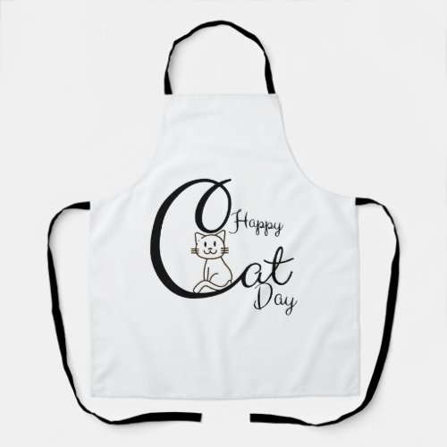 Happy Cat day   Apron