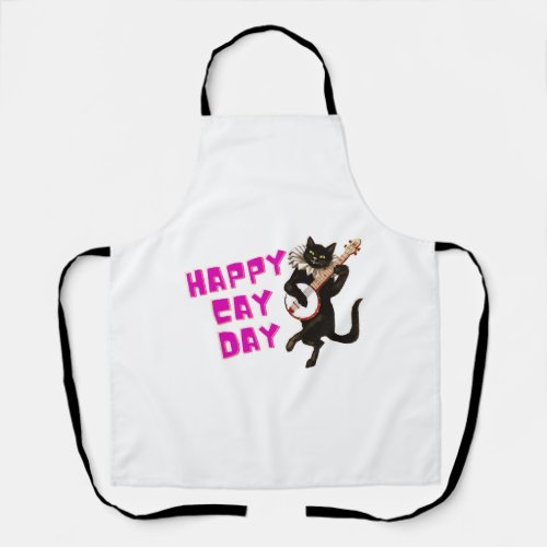 happy cat day  apron