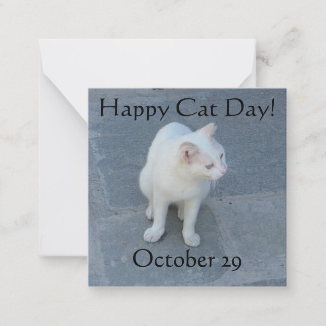 Happy Cat Day! Note Card (Front)