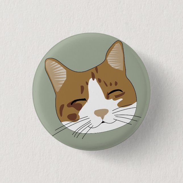 Happy cat draw pinback button (Front)