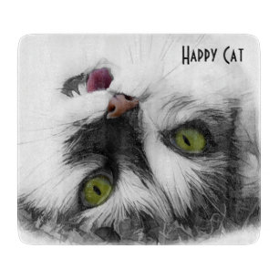 Happy Cat elegant customizable Cutting Board