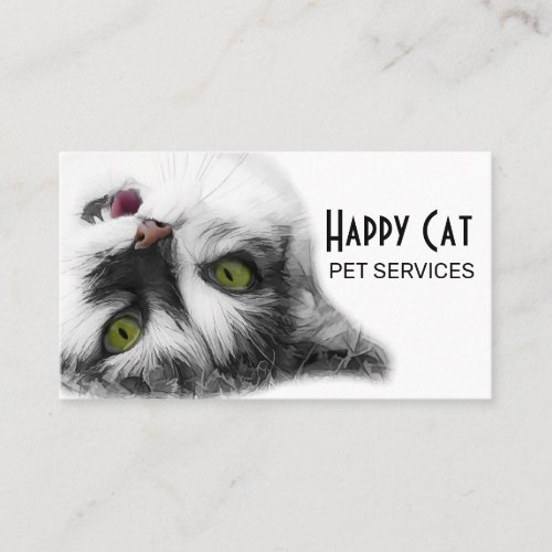 Happy Cat elegant unique customizable Business Card