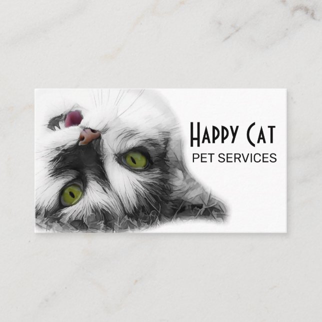 Happy Cat elegant, unique customizable Business Card (Front)