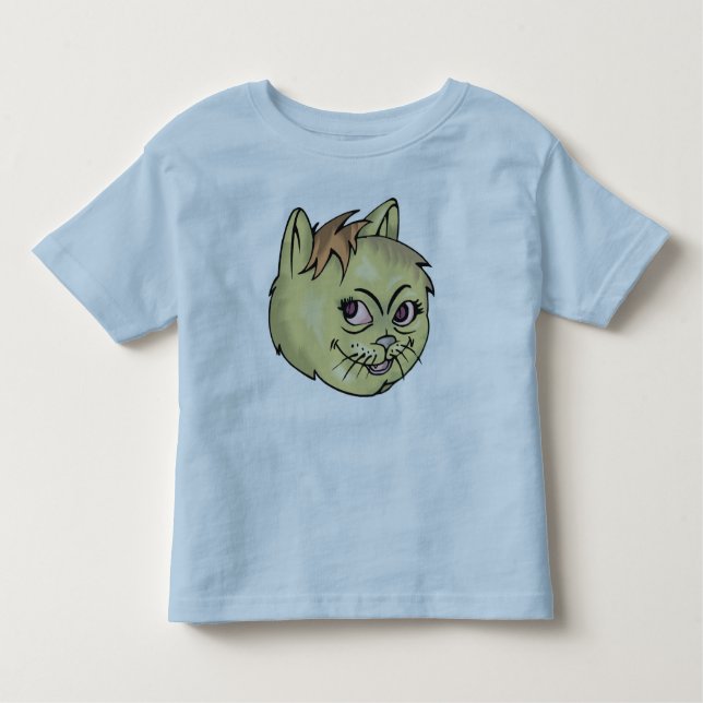 Happy Cat Face Toddler T-shirt (Front)