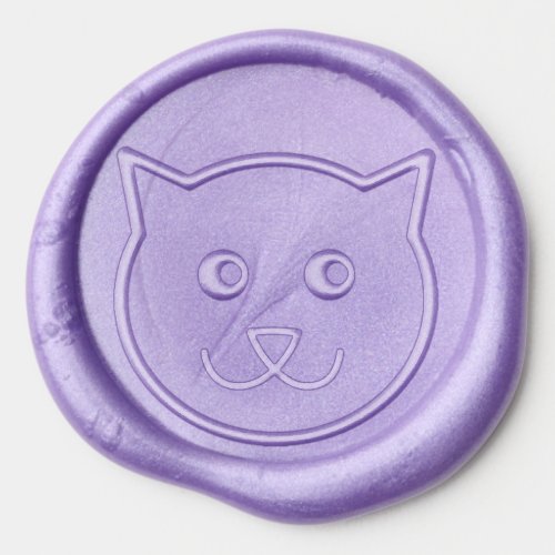 happy cat face wax seal stickers