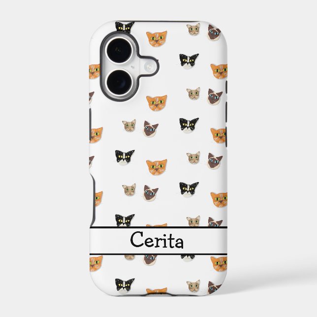 Happy Cat Heads - Pattern Iphone Case (Back)