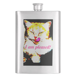 happy cat hip flask