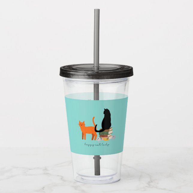 Happy Cat Lady Acrylic Tumbler (Front)
