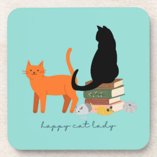 Happy Cat Lady Beverage Coaster