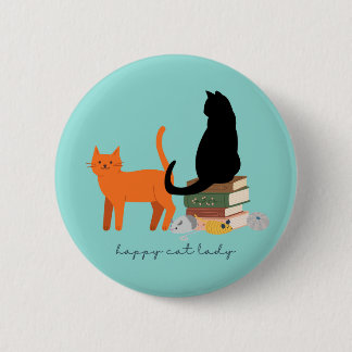Happy Cat Lady Button