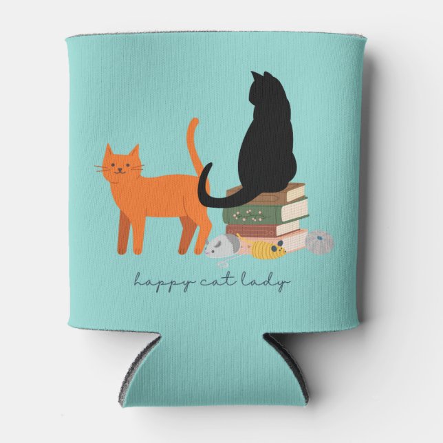  Happy Cat Lady Can Cooler (Front)