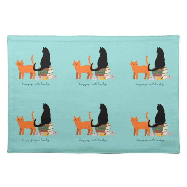  Happy Cat Lady Cloth Placemat (Front)