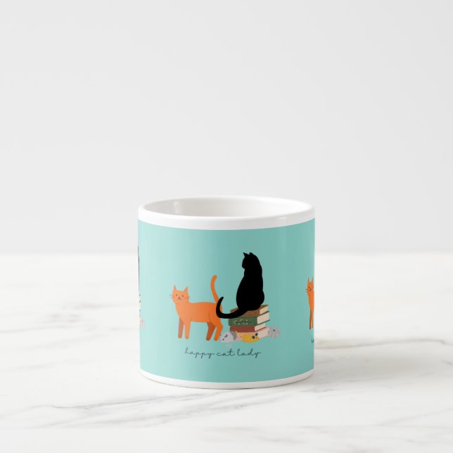 Happy Cat Lady Espresso Cup (Front)
