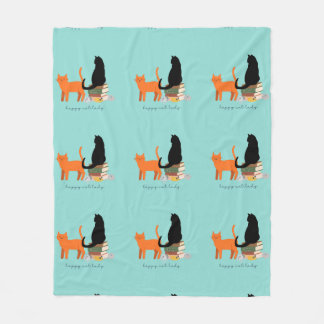 Happy Cat Lady Fleece Blanket