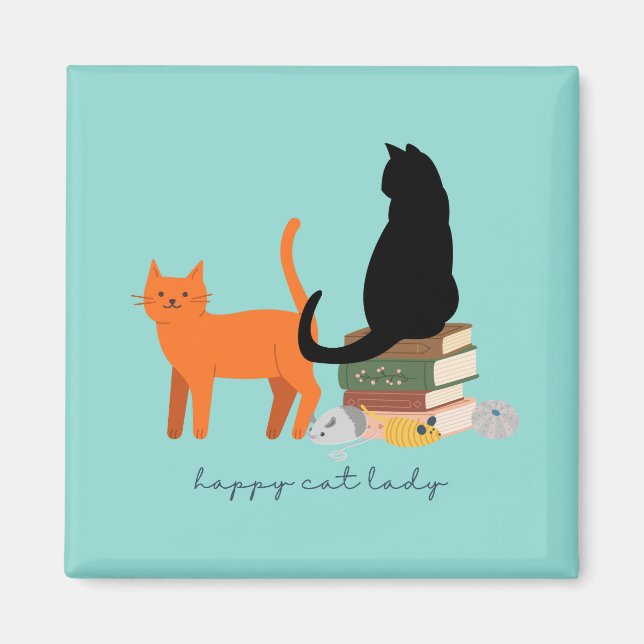 Happy Cat Lady Magnet (Front)