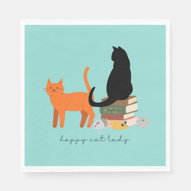  Happy Cat Lady Napkins (Front)
