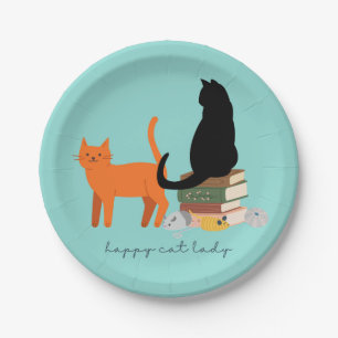 Happy Cat Lady Paper Plates