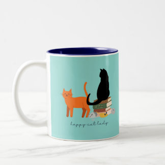Happy Cat Lady Two-Tone Coffee Mug