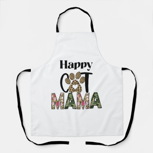 happy cat mama apron