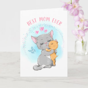 Happy Cat mother postcard best mom gift mother day