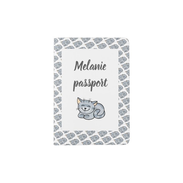 Happy cat passport holder (Front)