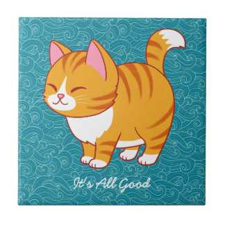 Happy Cat Personalized Ceramic Tile