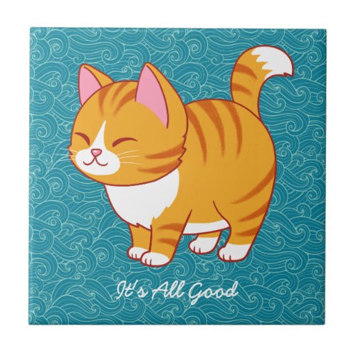 Happy Cat Personalized  Ceramic Tile