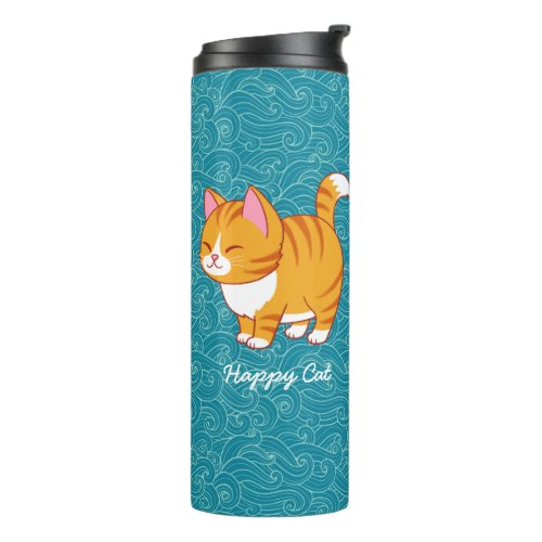 Happy Cat Personalized  Thermal Tumbler