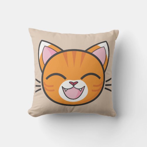 happy cat pillow