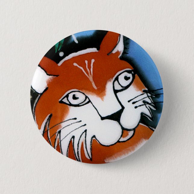 Happy Cat Pinback Button (Front)