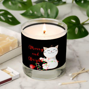 Happy Cat Playing With LED Light Cute Scented Candle