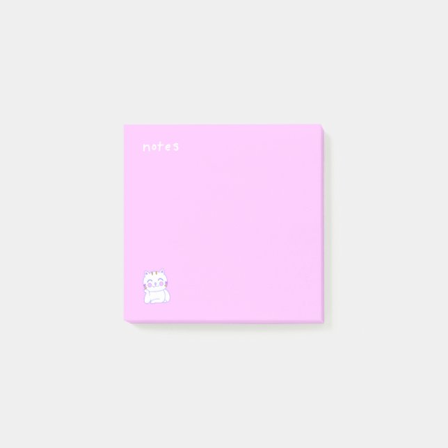 Happy Cat Post-It® Notes, 3" x 3" Post-it Notes (Front)