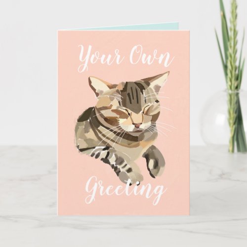 Happy Cat Purring Personalized Card