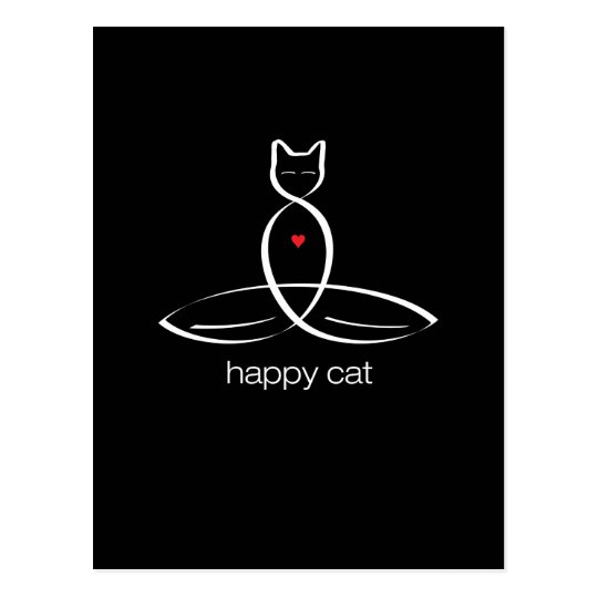 Happy Cat - Regular style text. Postcard