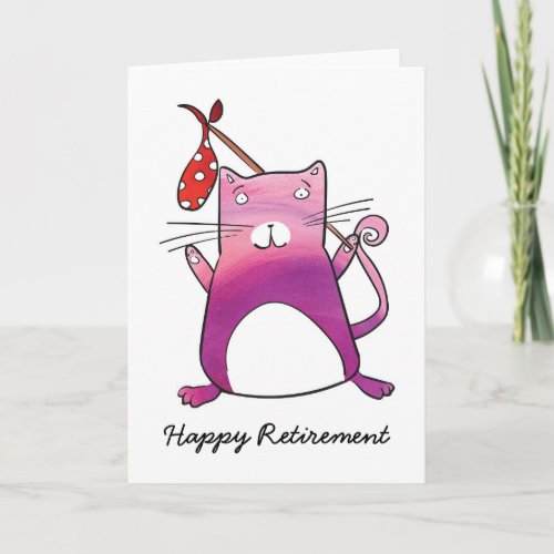 Happy Cat Retirement Card