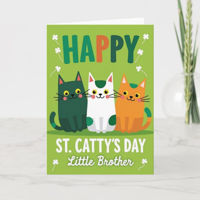 Happy Cat St Pattys Day Card (Front)