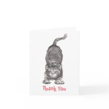 Happy Cat Thank You Note Card