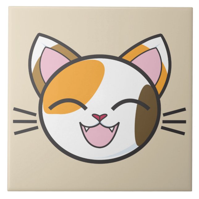 happy cat tile (Front)