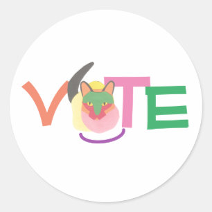 Happy Cat Vote GOTV  Classic Round Sticker